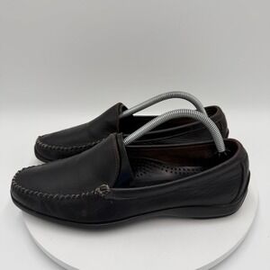 Allen Edmonds El Paso Driving Loafers Men 8.5E Black Stitched Leather Moccasins